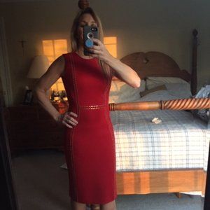 Calvin Klein, Red Dress, womens, size  2, small, S, Small, reddress, red dress